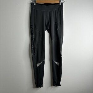 Kari Traa Leggungs Womens Small Black Reflective Zip Leg Athletic Running Tights